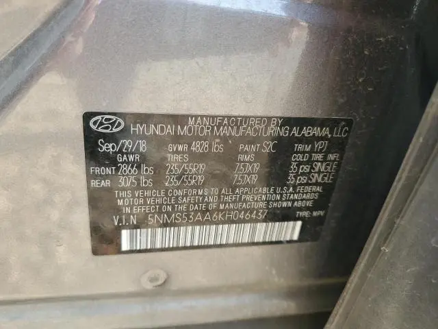 2019 HYUNDAI SANTA FE LIMITED  