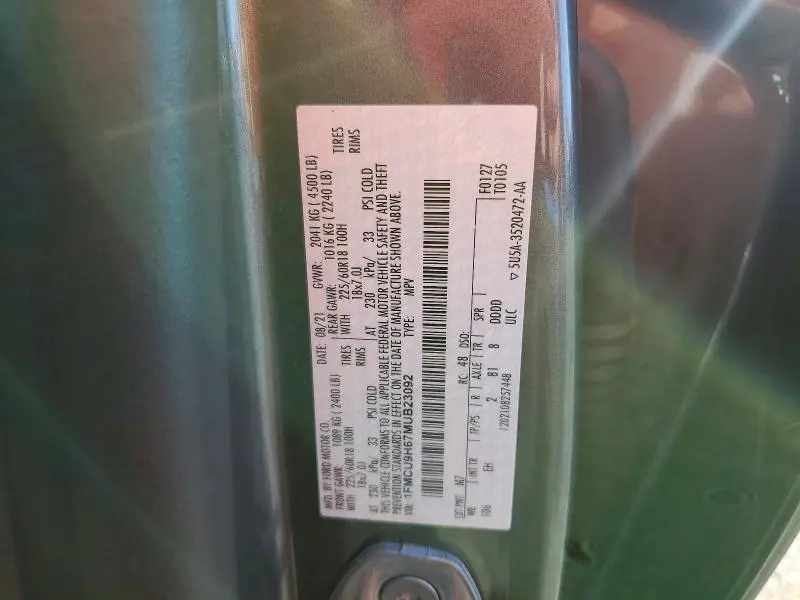 2021 FORD ESCAPE SEL  