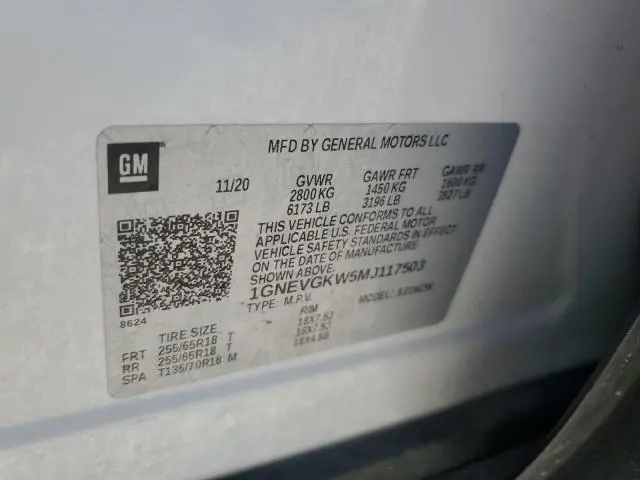 2021 CHEVROLET TRAVERSE LT  
