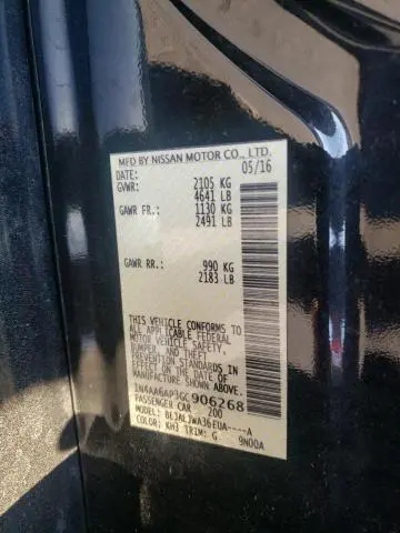 2016 NISSAN MAXIMA 3.5S  