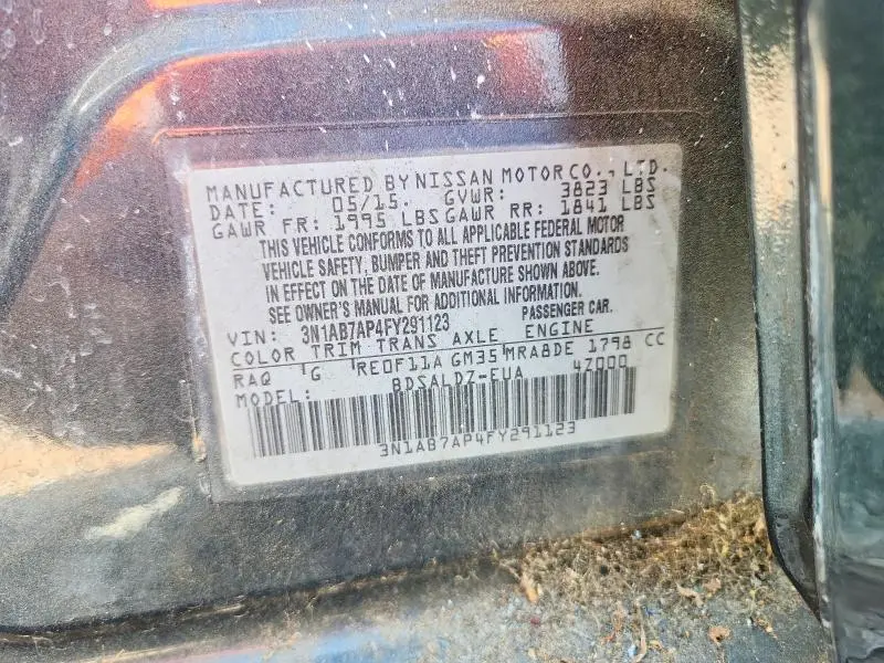 2015 NISSAN SENTRA SV  