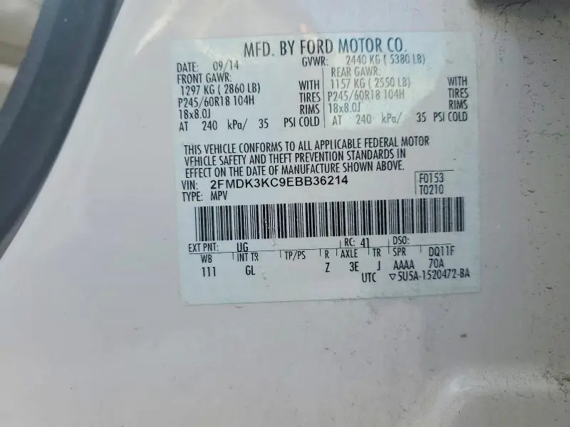 2014 FORD EDGE LIMITED  