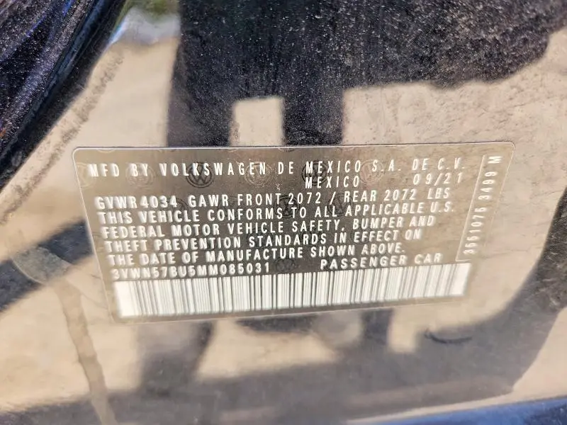 2021 VOLKSWAGEN JETTA S  