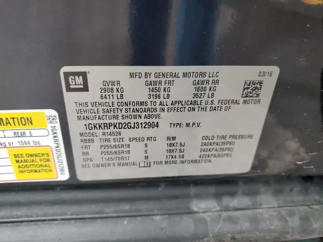 2016 GMC ACADIA SLE  