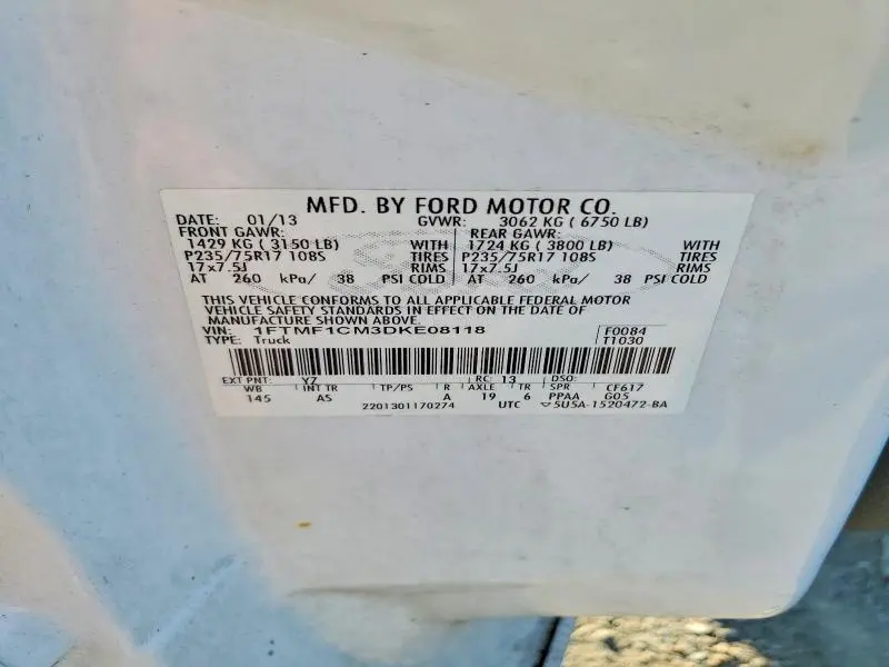2013 FORD F150   