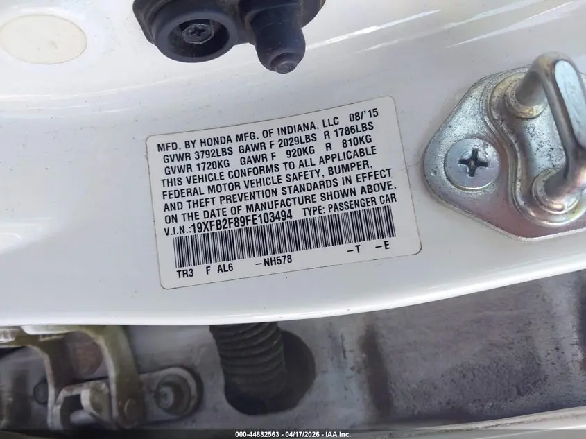 2015 HONDA CIVIC EX