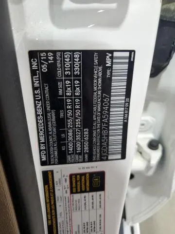 2015 MERCEDES-BENZ ML 350 4MATIC  