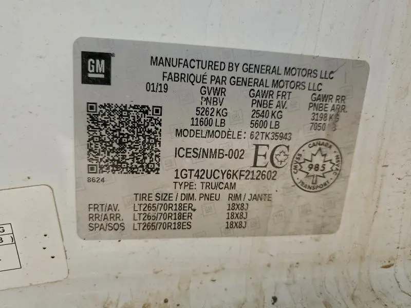 2019 GMC SIERRA K3500 SLE  