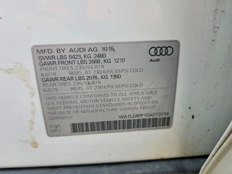 2016 AUDI Q5 PREMIUM PLUS  