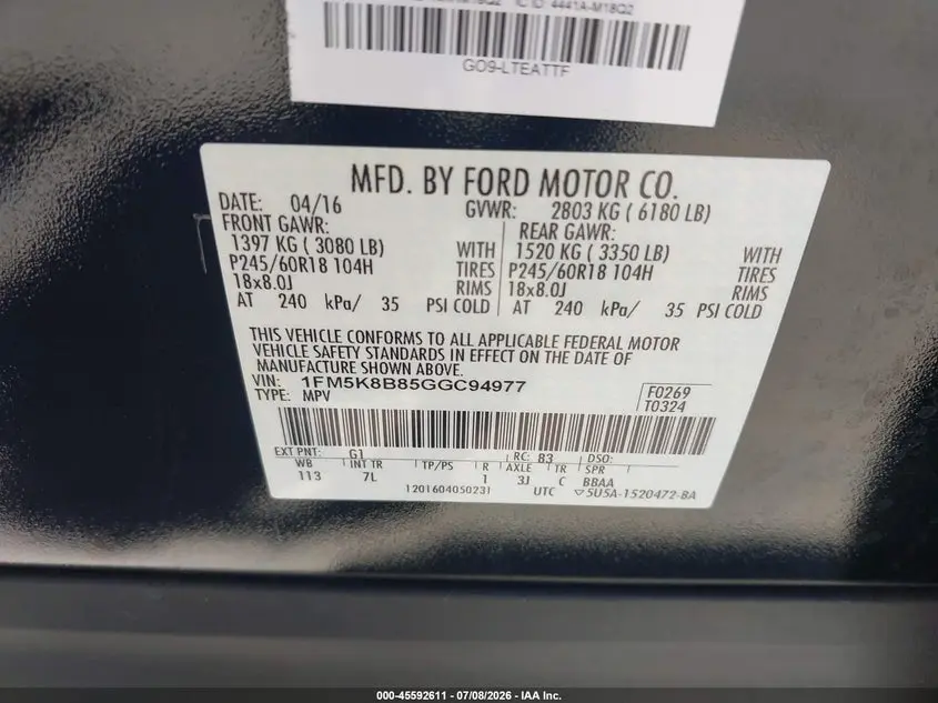 2016 FORD EXPLORER  