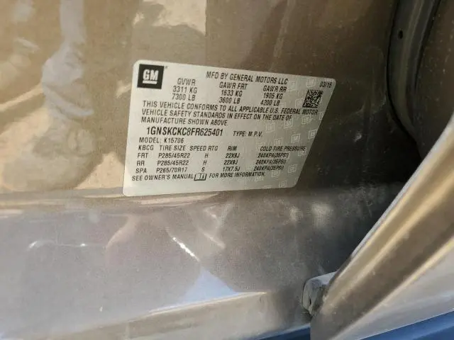 2015 CHEVROLET TAHOE K1500 LTZ  