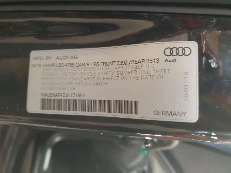 2018 AUDI A4 PREMIUM PLUS  