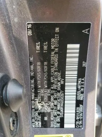 2016 TOYOTA HIGHLANDER XLE  