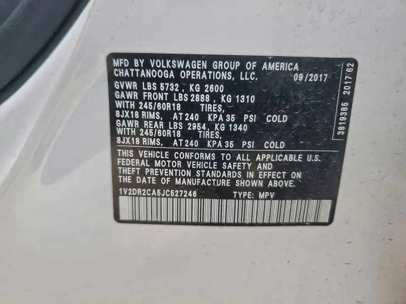 2018 VOLKSWAGEN ATLAS SE  