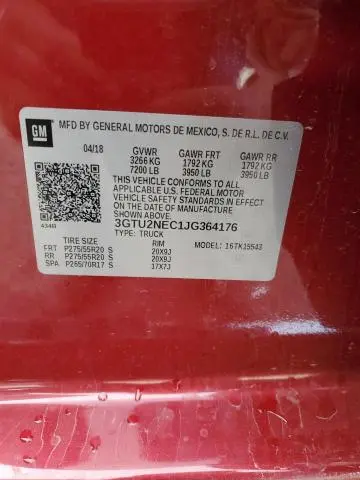 2018 GMC SIERRA K1500 SLT  