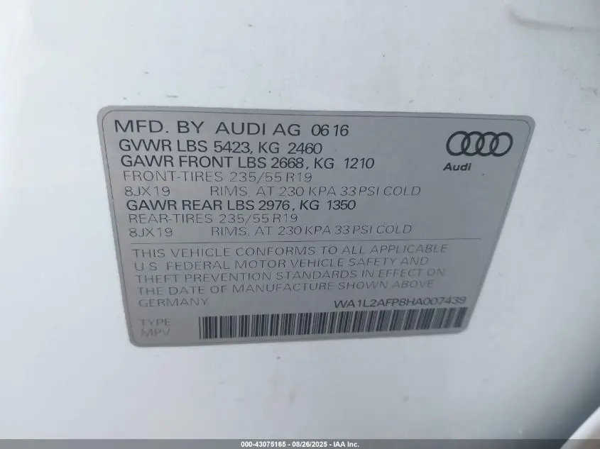 2017 AUDI Q5 2.0T PREMIUM