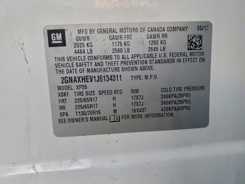 2018 CHEVROLET EQUINOX LS  