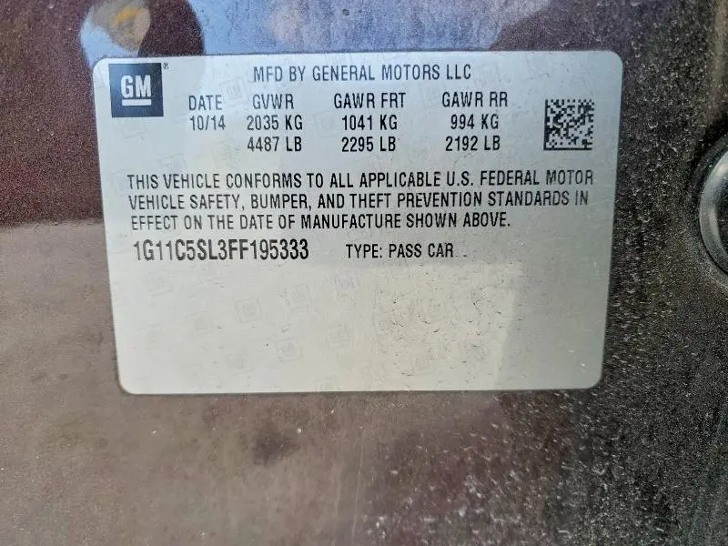 2015 CHEVROLET MALIBU 1LT  