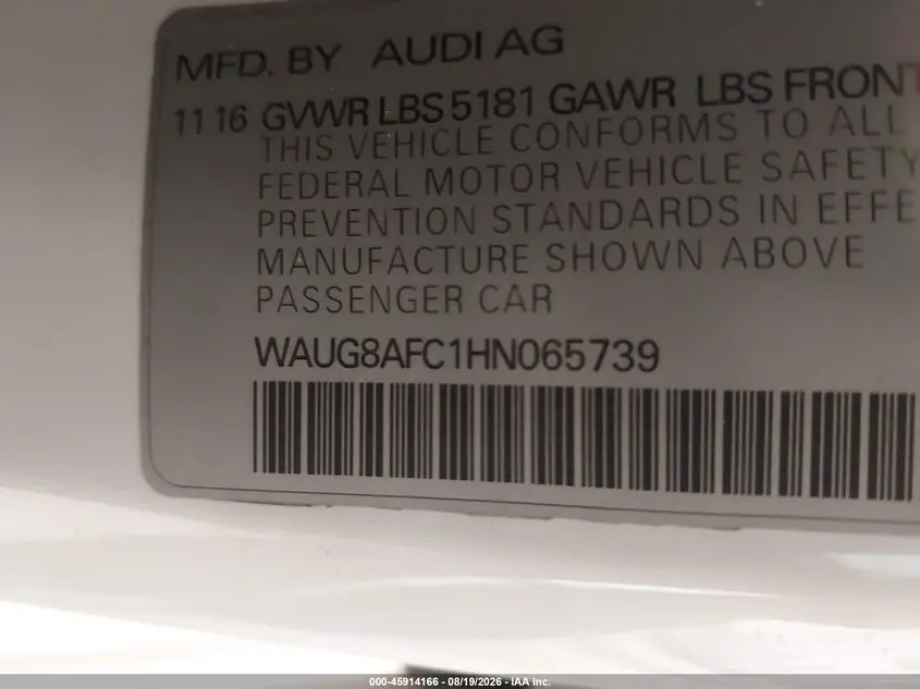 2017 AUDI A6 PREMIUM PLUS