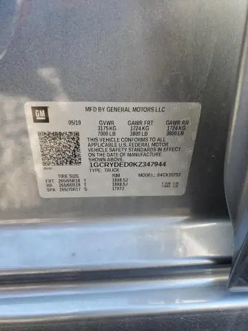 2019 CHEVROLET SILVERADO K1500 LT  