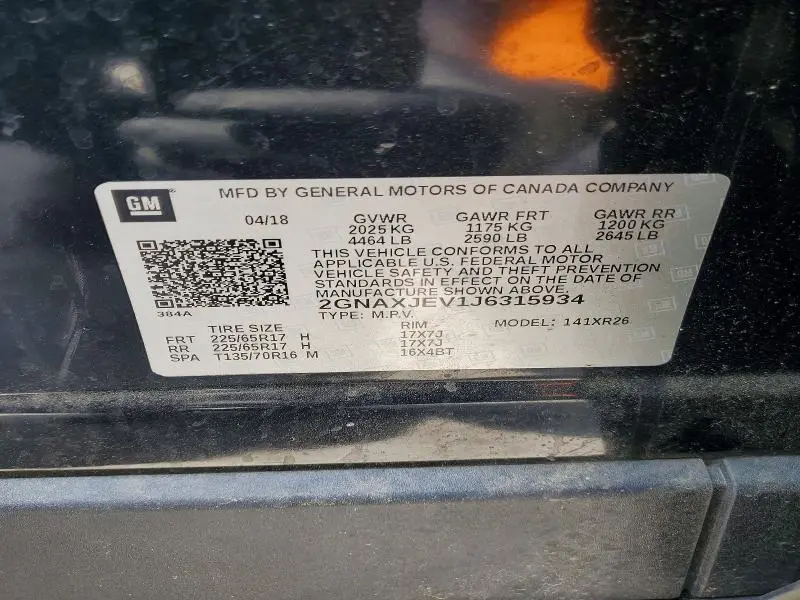 2018 CHEVROLET EQUINOX LT  
