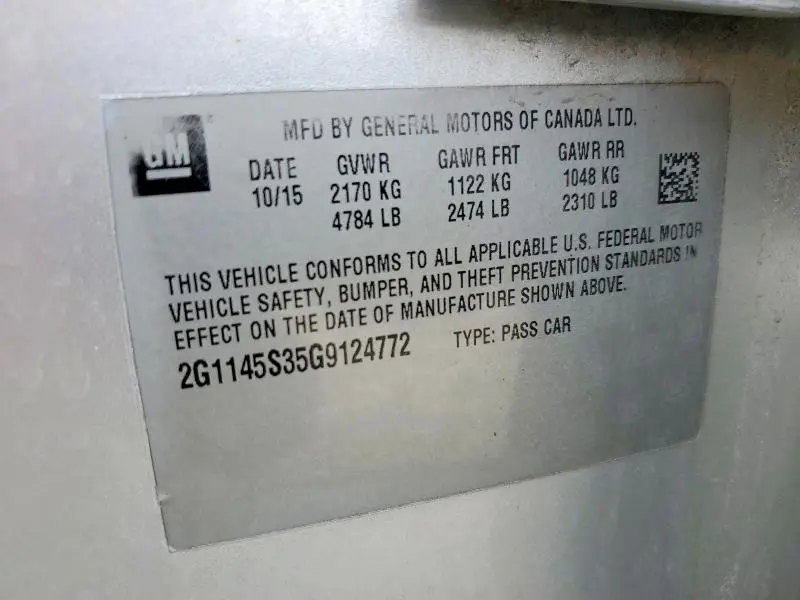 2016 CHEVROLET IMPALA LTZ  