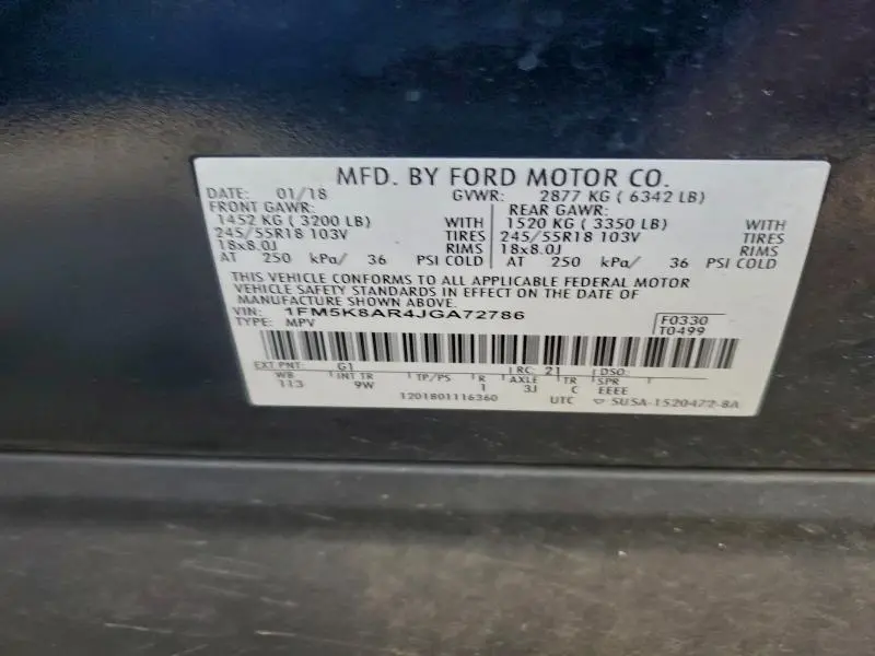 2018 FORD EXPLORER POLICE INTERCEPTOR  