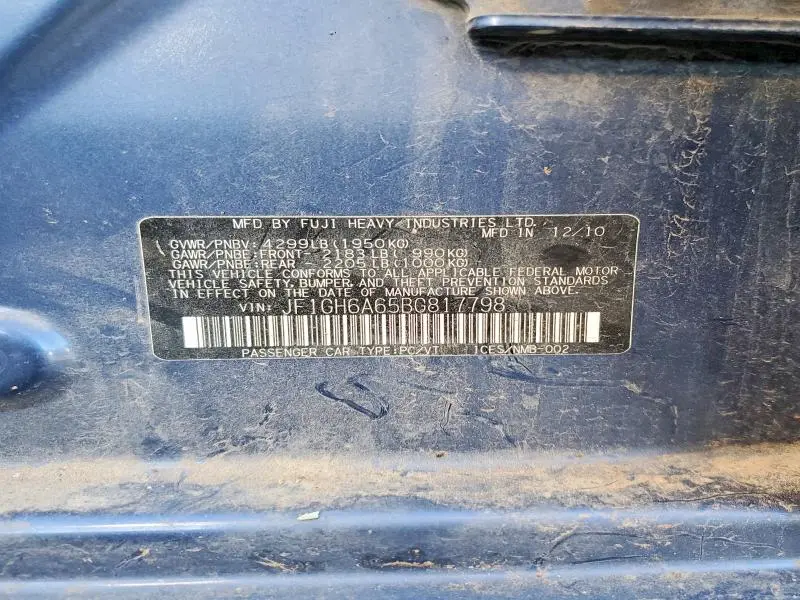 2011 SUBARU IMPREZA 2.5I  