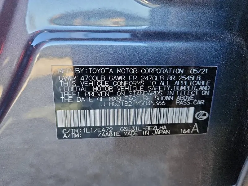 2021 LEXUS IS 350 F SPORT  