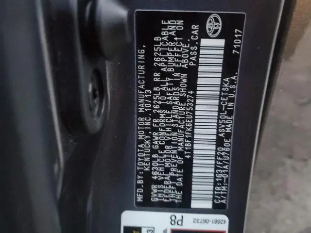 2014 TOYOTA CAMRY L  