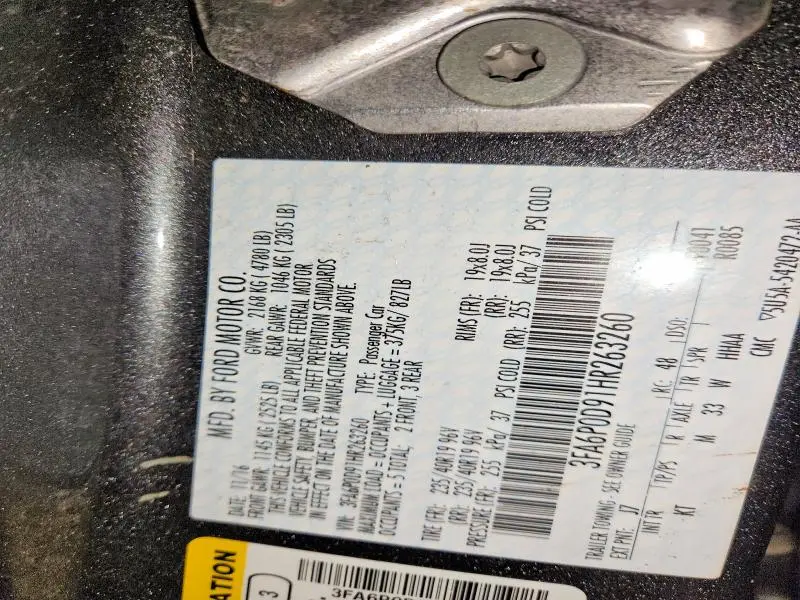 2017 FORD FUSION TITANIUM  