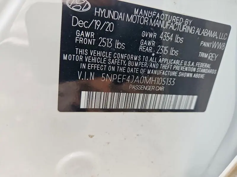 2021 HYUNDAI SONATA SEL  