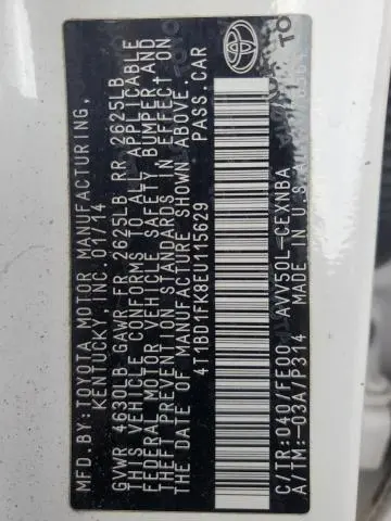 2014 TOYOTA CAMRY HYBRID  