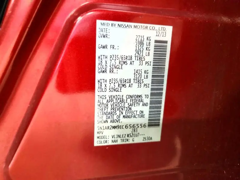 2014 NISSAN PATHFINDER SV  