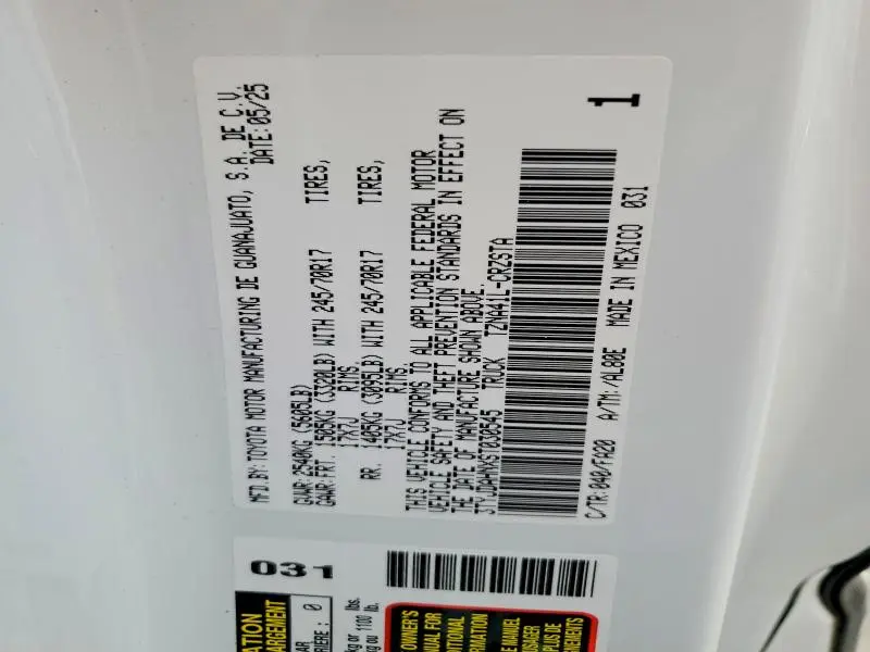 2025 TOYOTA TACOMA XTRACAB  