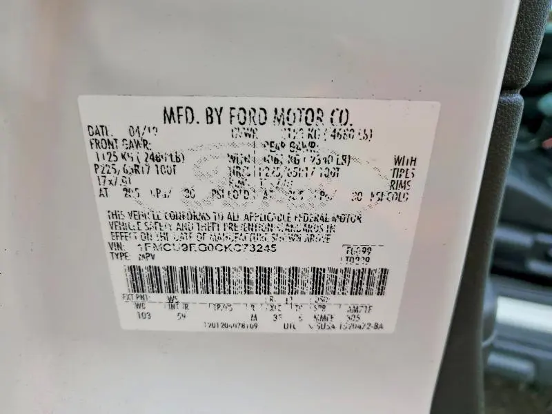 2012 FORD ESCAPE LIMITED  