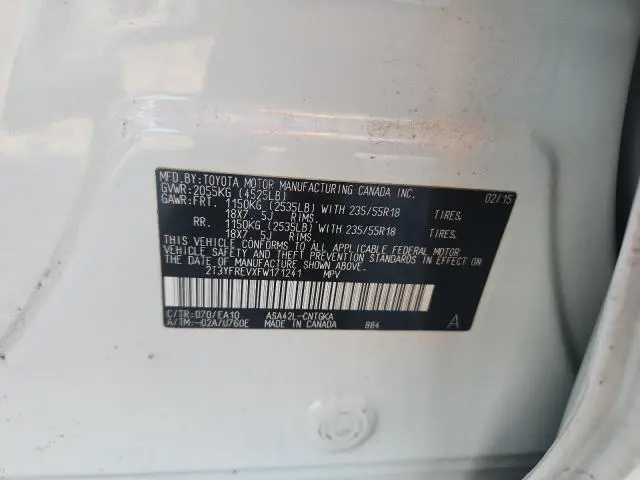 2015 TOYOTA RAV4 LIMITED  