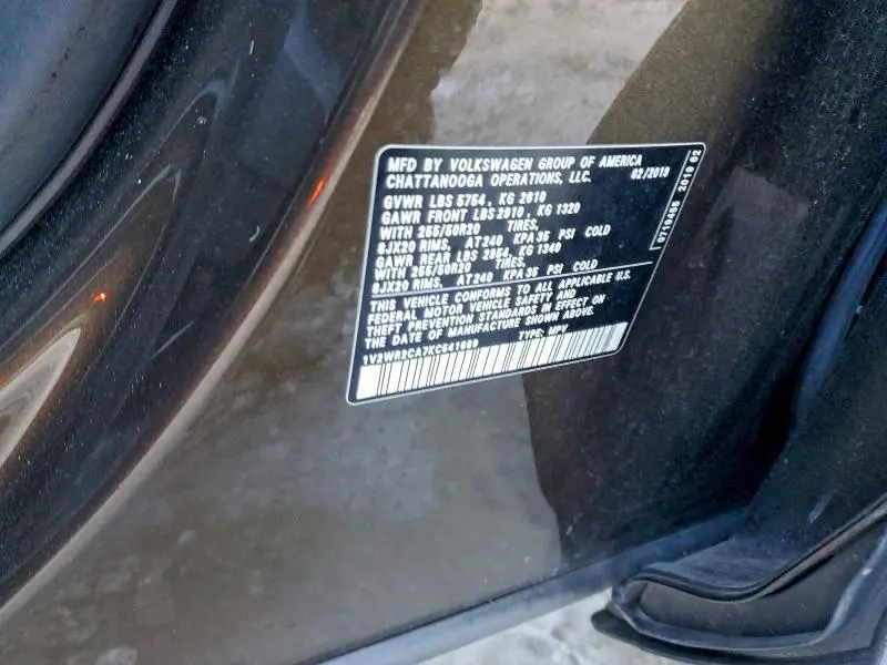 2019 VOLKSWAGEN ATLAS SE  