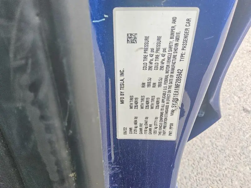 2022 TESLA MODEL 3   