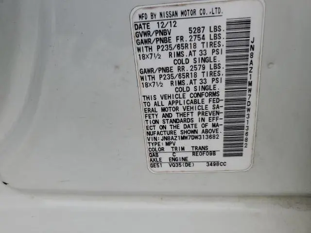 2013 NISSAN MURANO S  