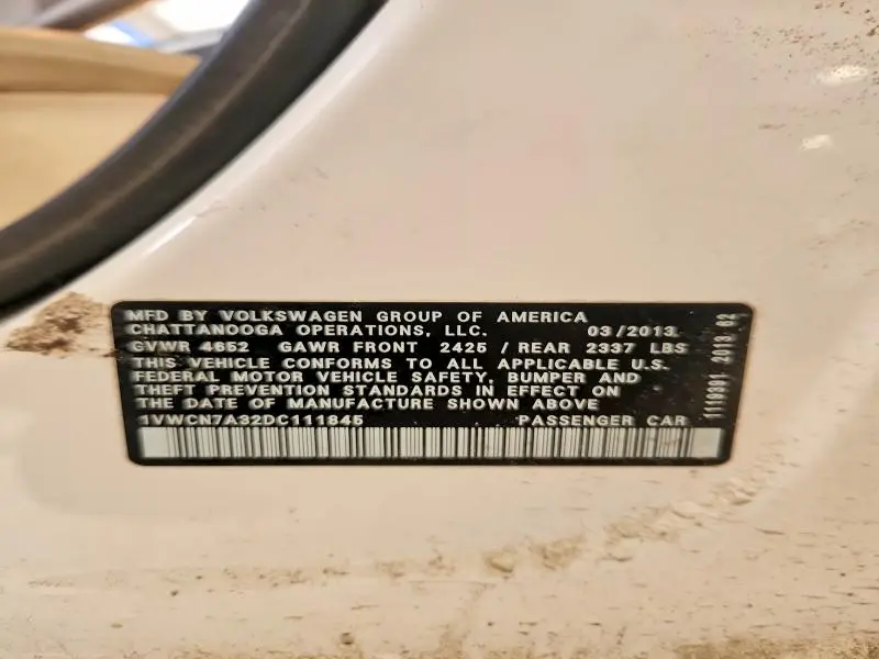 2013 VOLKSWAGEN PASSAT SEL  