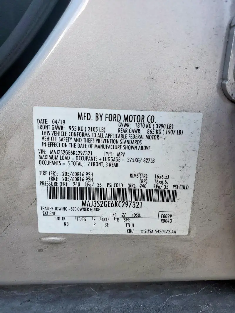 2019 FORD ECOSPORT SE  