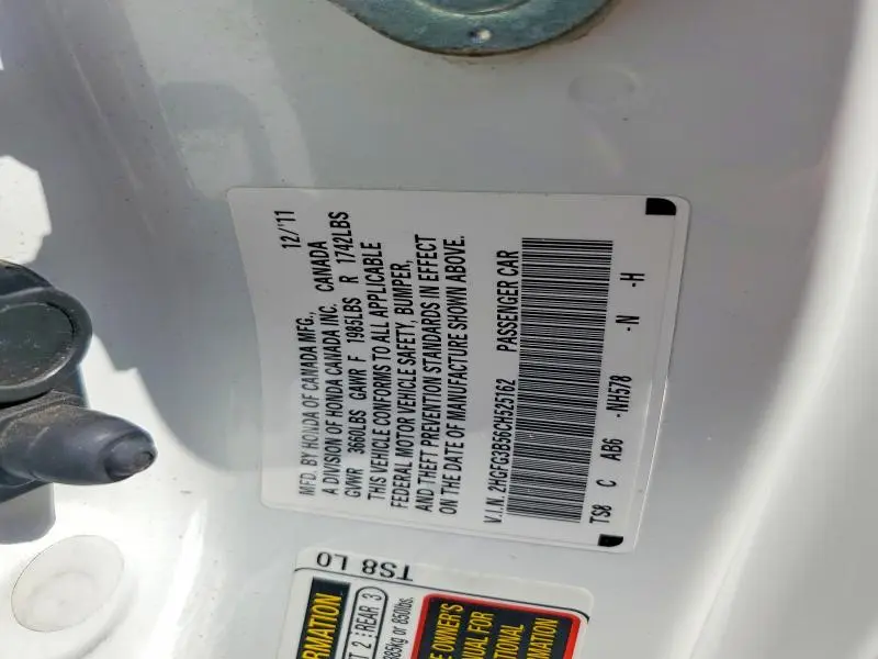2012 HONDA CIVIC LX  