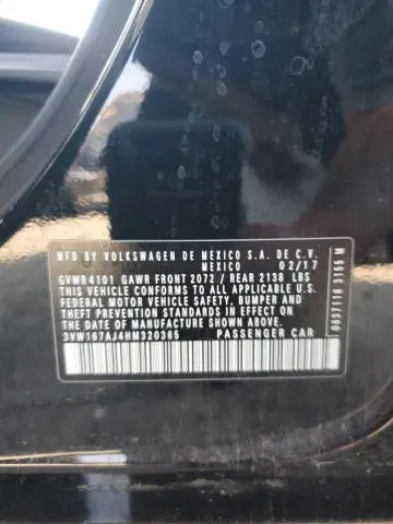2017 VOLKSWAGEN JETTA S  