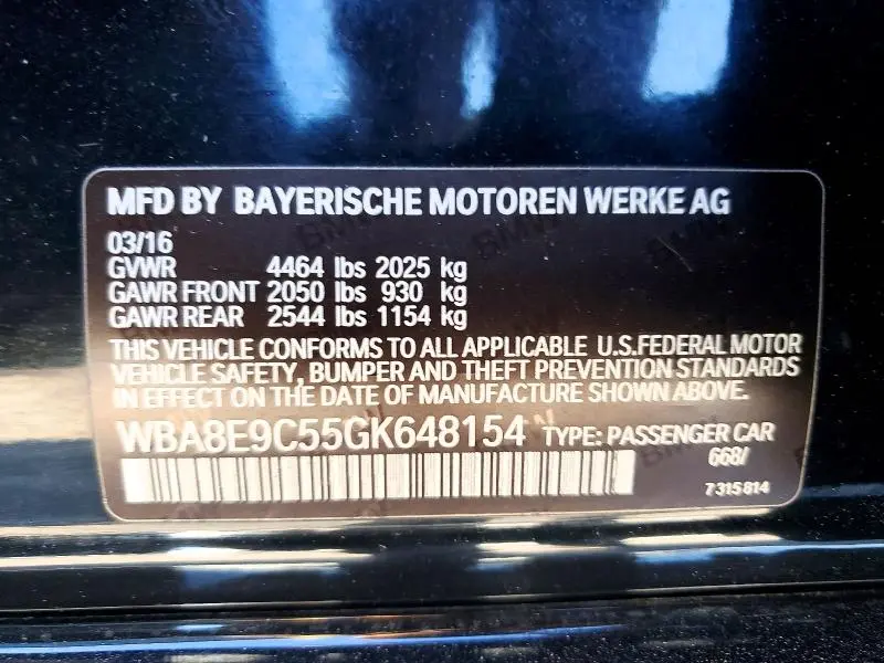 2016 BMW 328I   