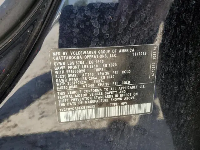 2019 VOLKSWAGEN ATLAS SE  