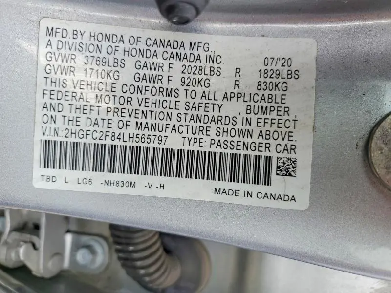 2020 HONDA CIVIC SPORT  