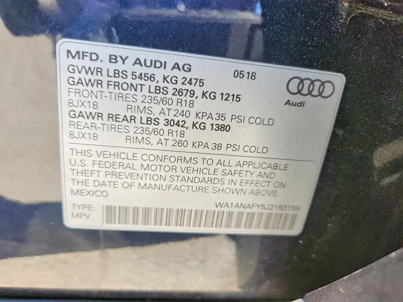 2018 AUDI Q5 PREMIUM  