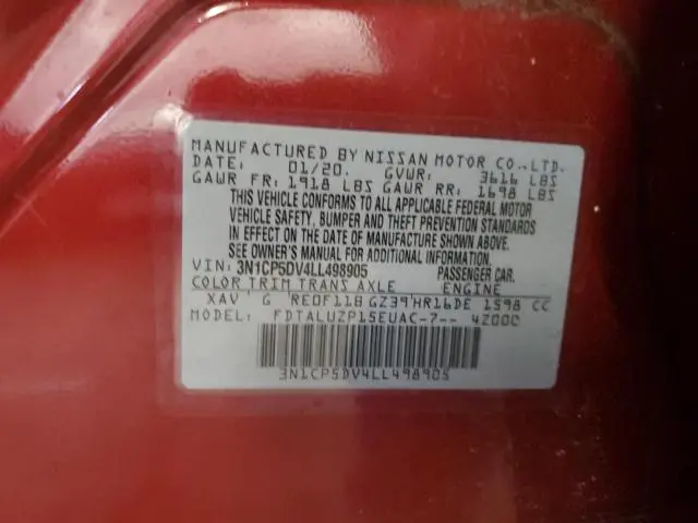 2020 NISSAN KICKS SR  