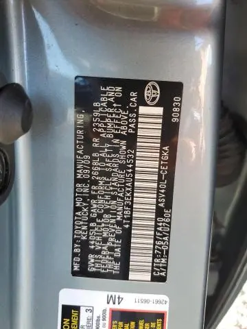 2010 TOYOTA CAMRY BASE  